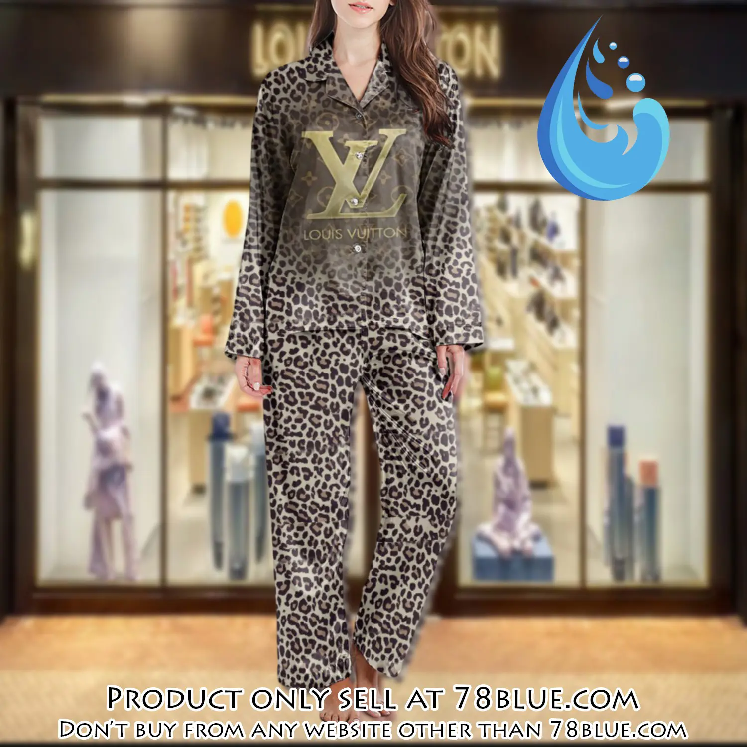Lv monogram long satin pajama set pjs1026 78b2028678